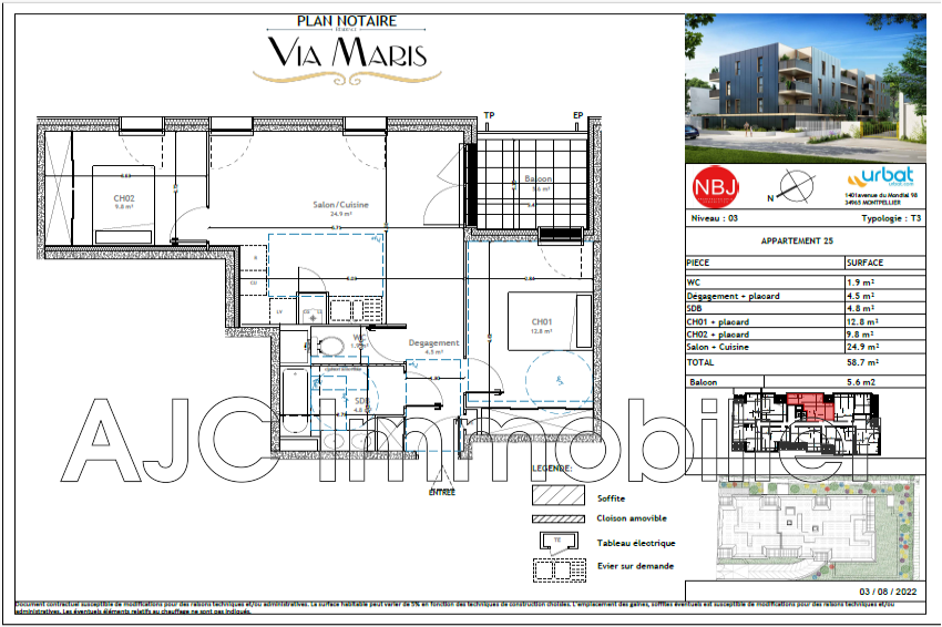 Vente Appartement à Lattes 3 pièces