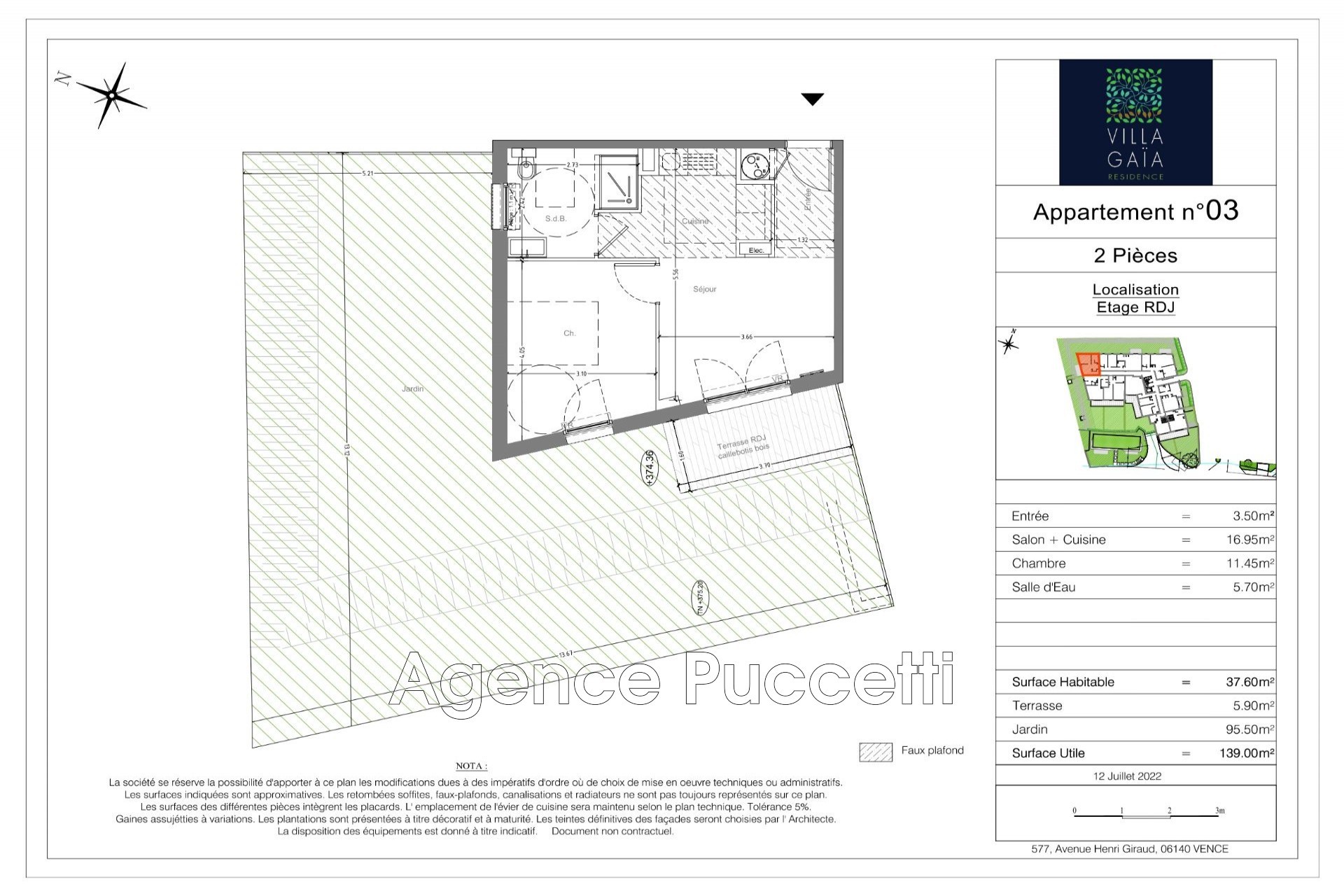 Vente Appartement à Vence 2 pièces