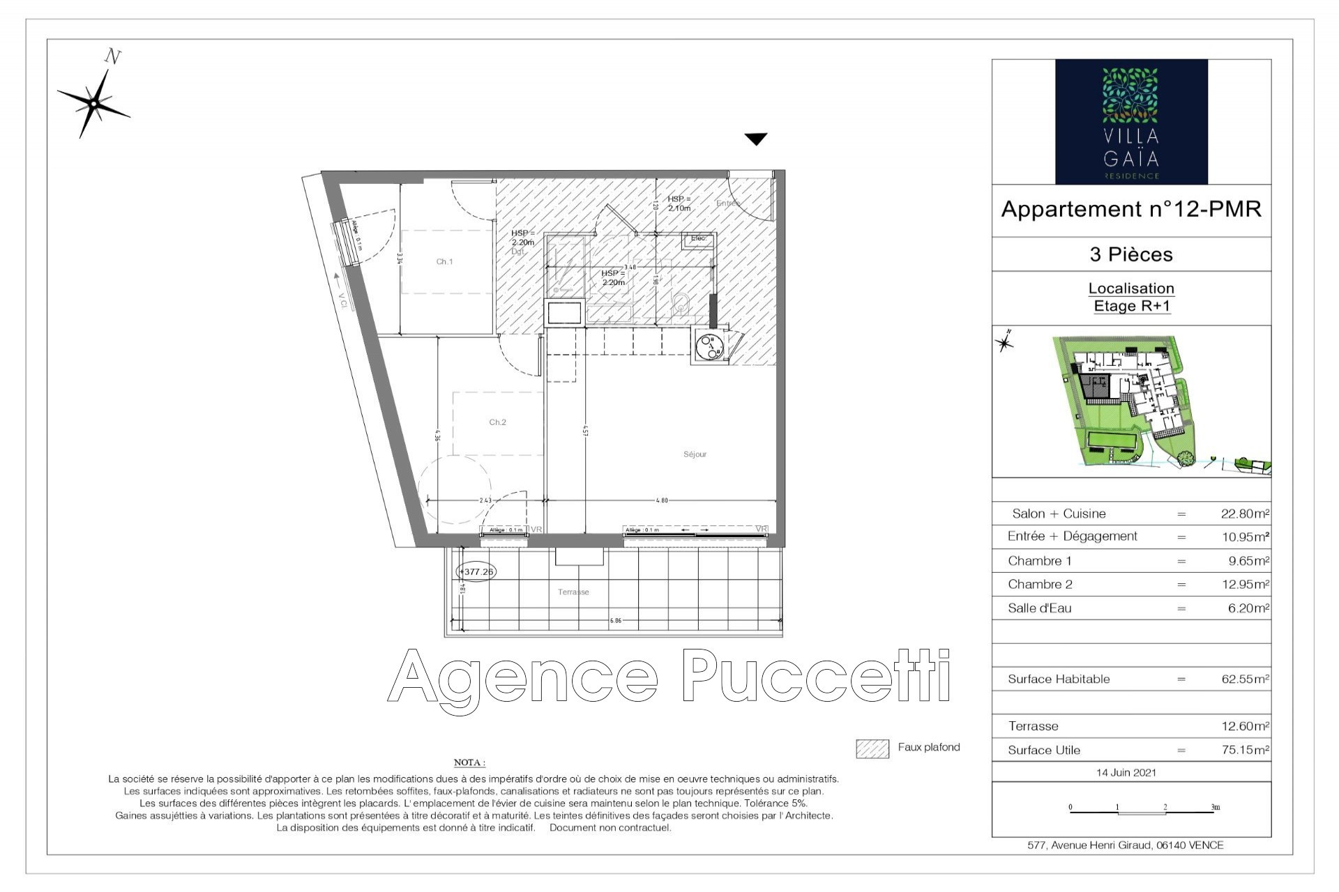 Vente Appartement à Vence 2 pièces