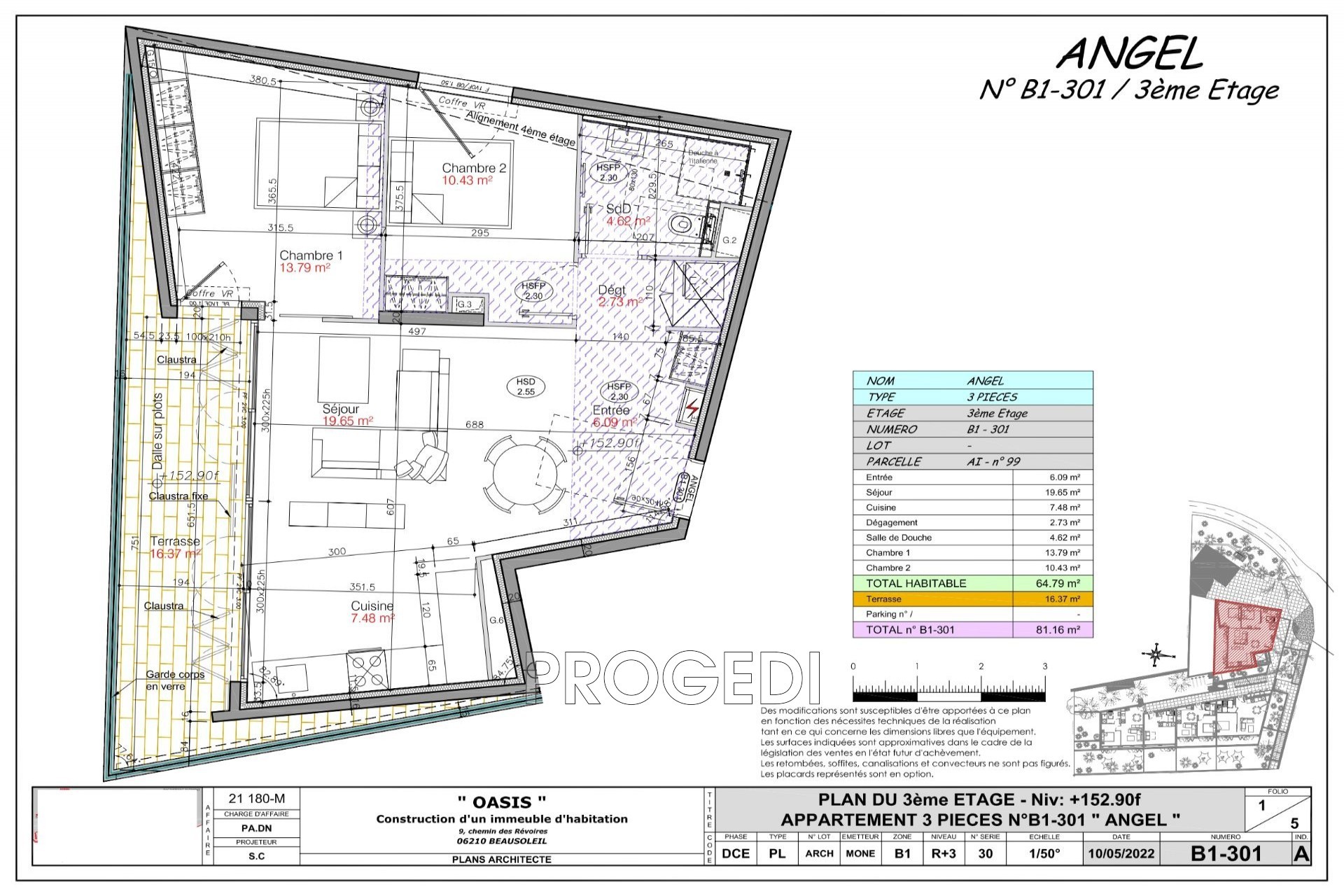 Vente Appartement à Beausoleil 3 pièces