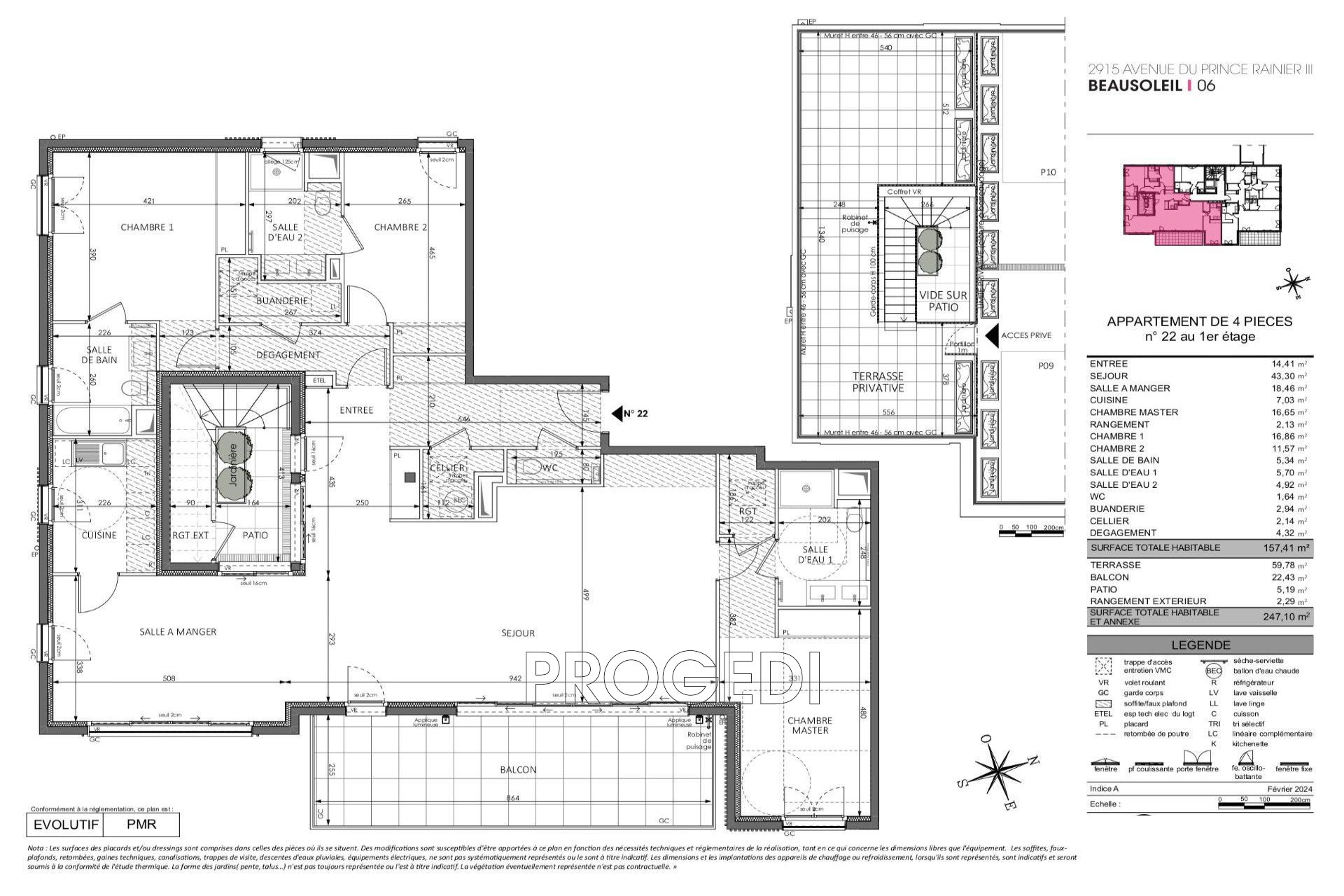 Vente Appartement à Beausoleil 4 pièces