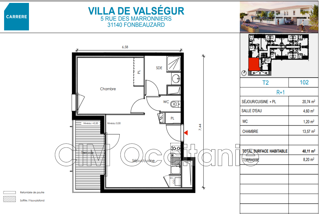 Location Appartement à Fonbeauzard 2 pièces