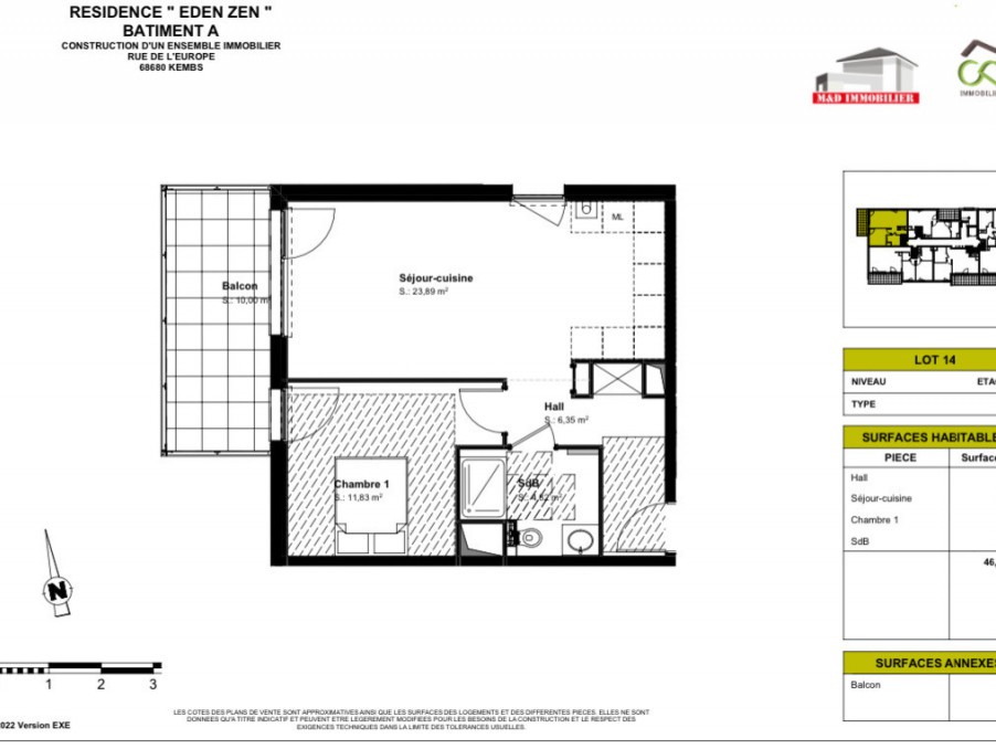 Vente Appartement à Kembs 2 pièces