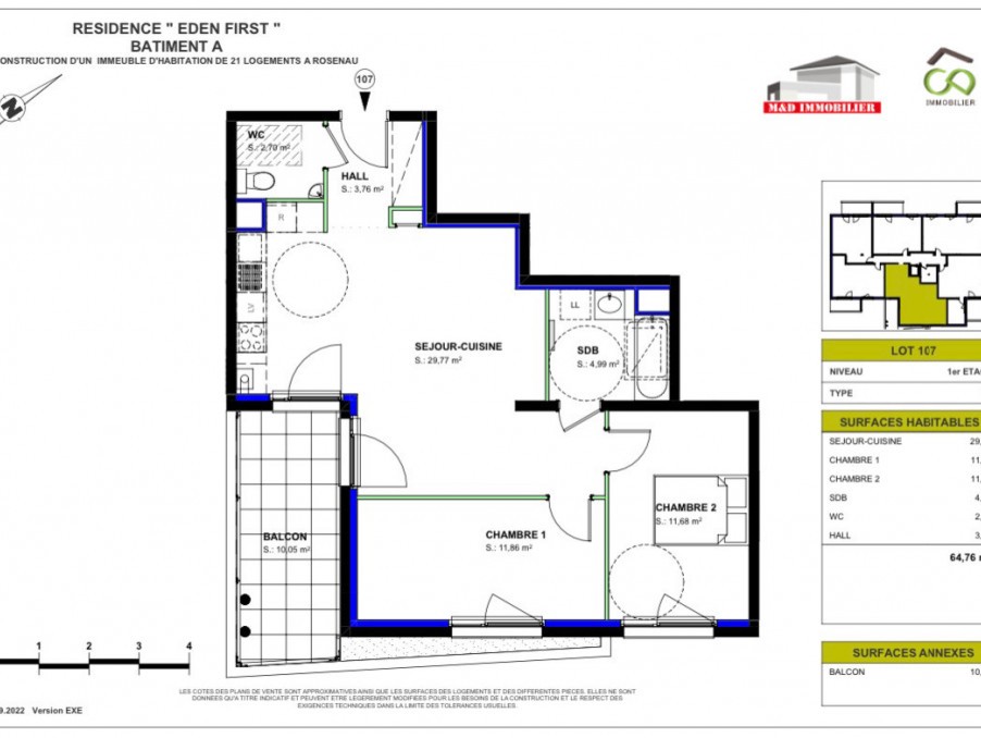 Vente Appartement à Rosenau 3 pièces