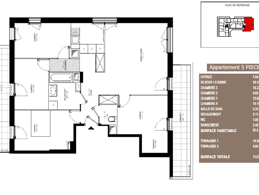 Vente Appartement à Bussy-Saint-Georges 5 pièces