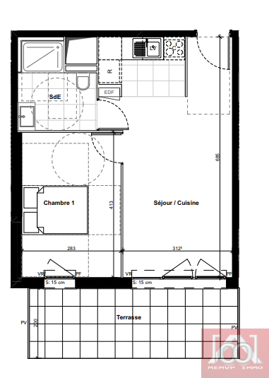 Vente Appartement à Noisy-le-Grand 2 pièces