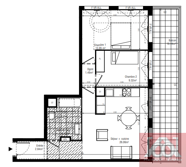 Vente Appartement à Massy 3 pièces