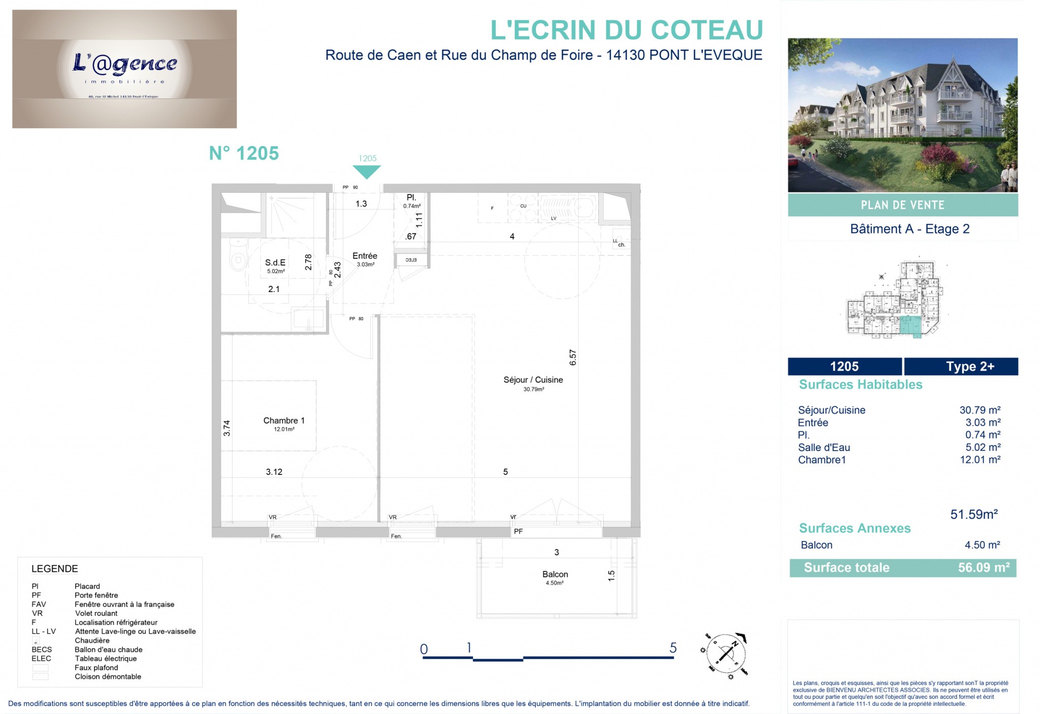 Vente Appartement à Pont-l'Évêque 2 pièces