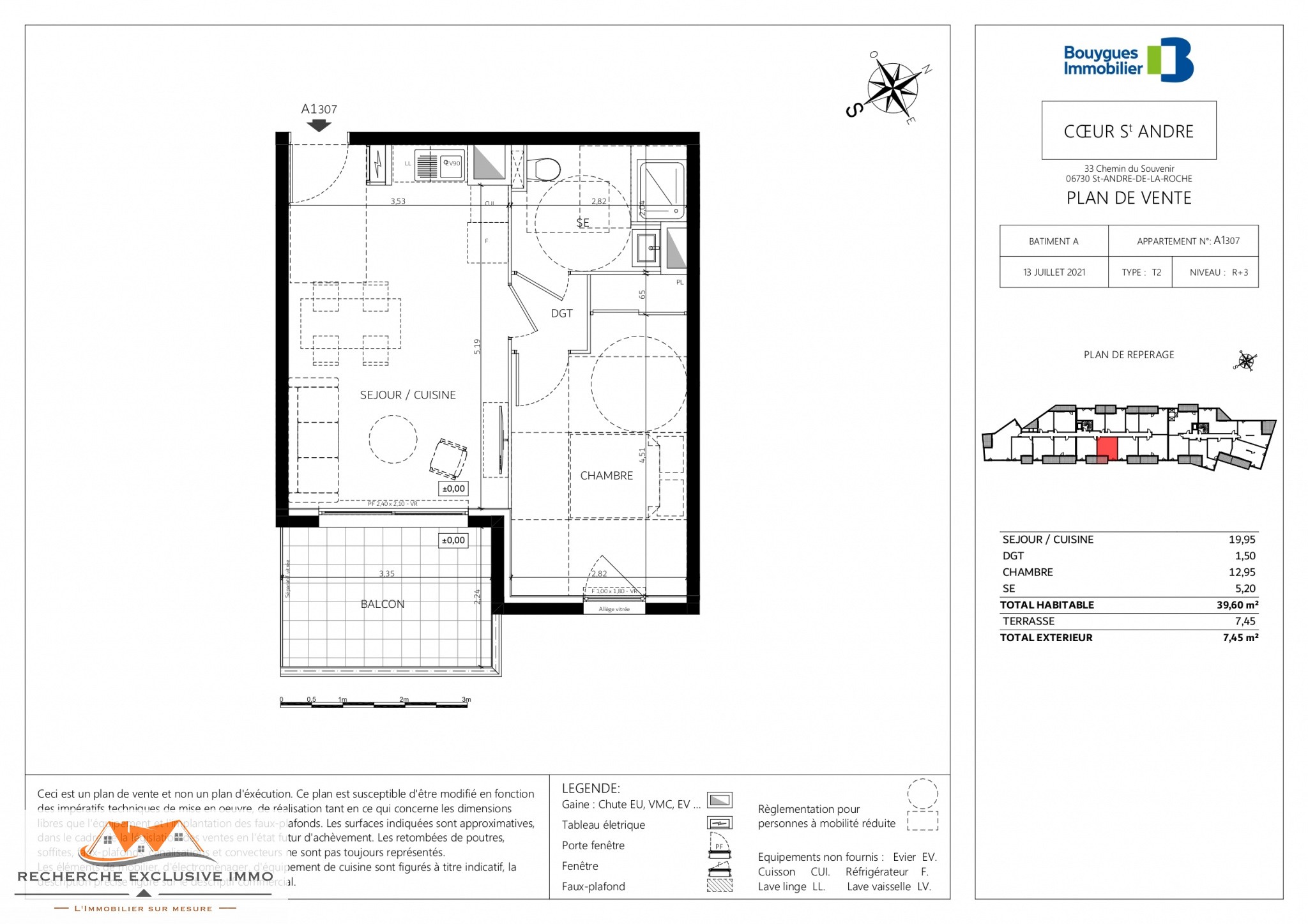 Vente Appartement à Saint-André-de-la-Roche 2 pièces