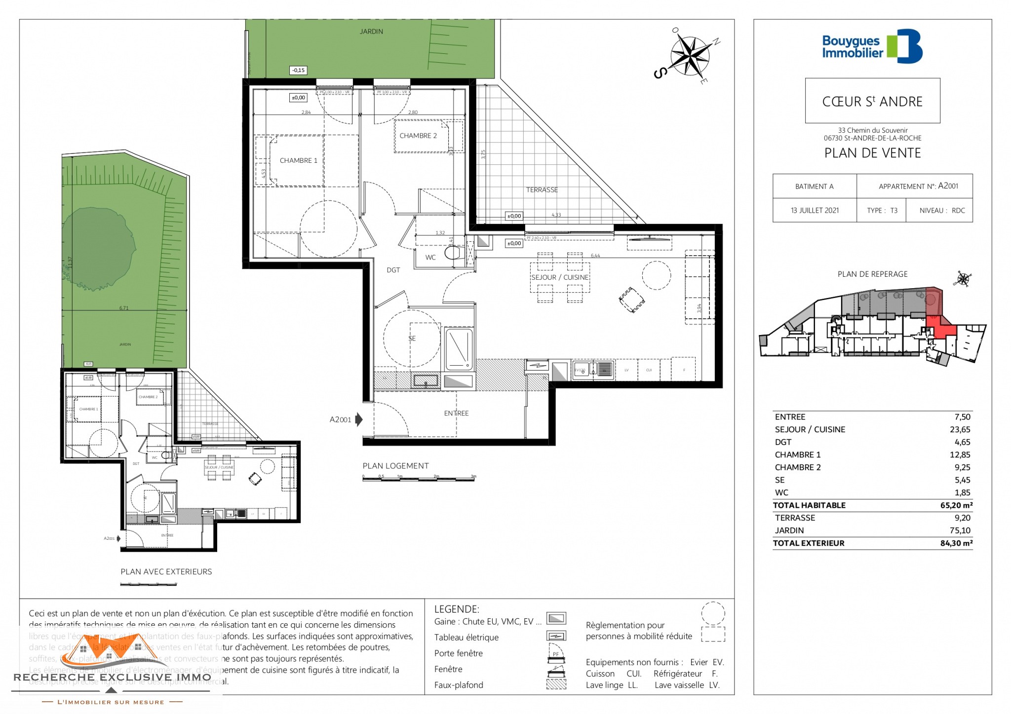 Vente Appartement à Saint-André-de-la-Roche 3 pièces