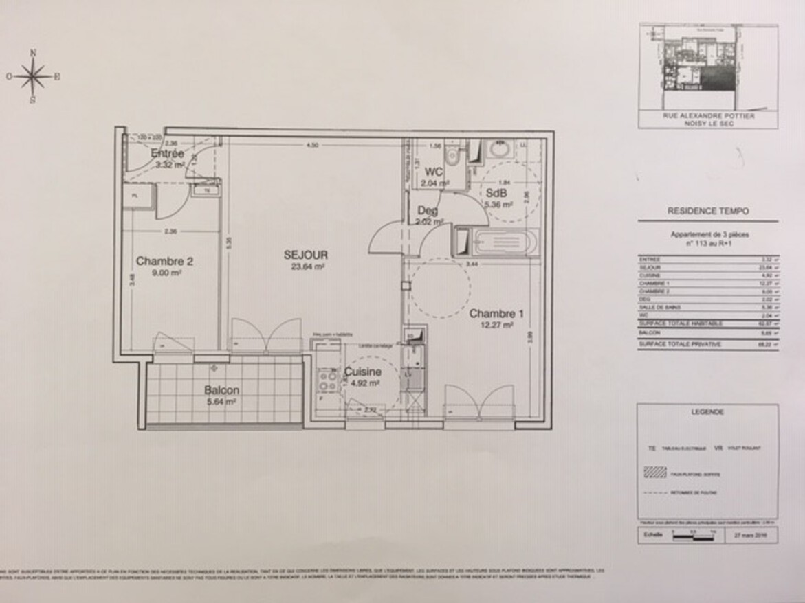 Vente Appartement à Noisy-le-Sec 3 pièces