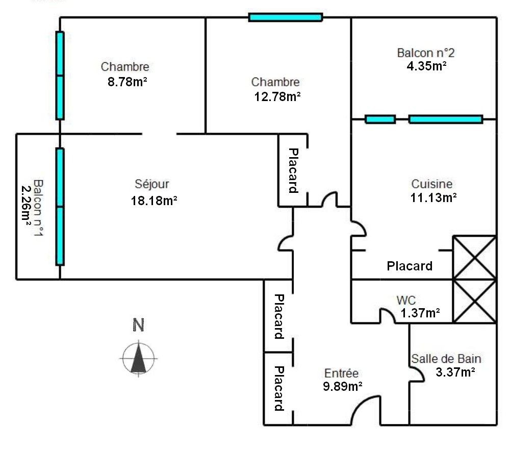 Vente Appartement à Lorient 3 pièces