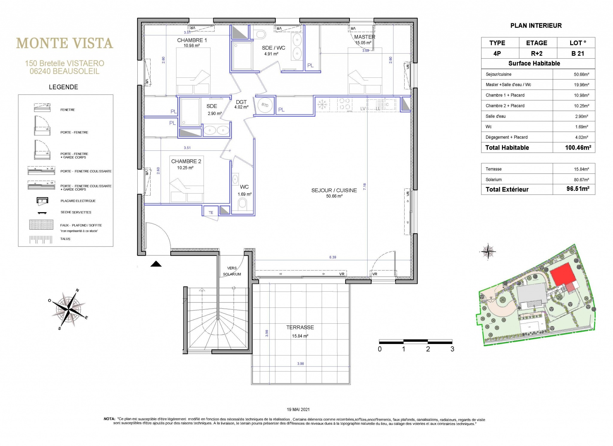 Vente Appartement à Beausoleil 4 pièces