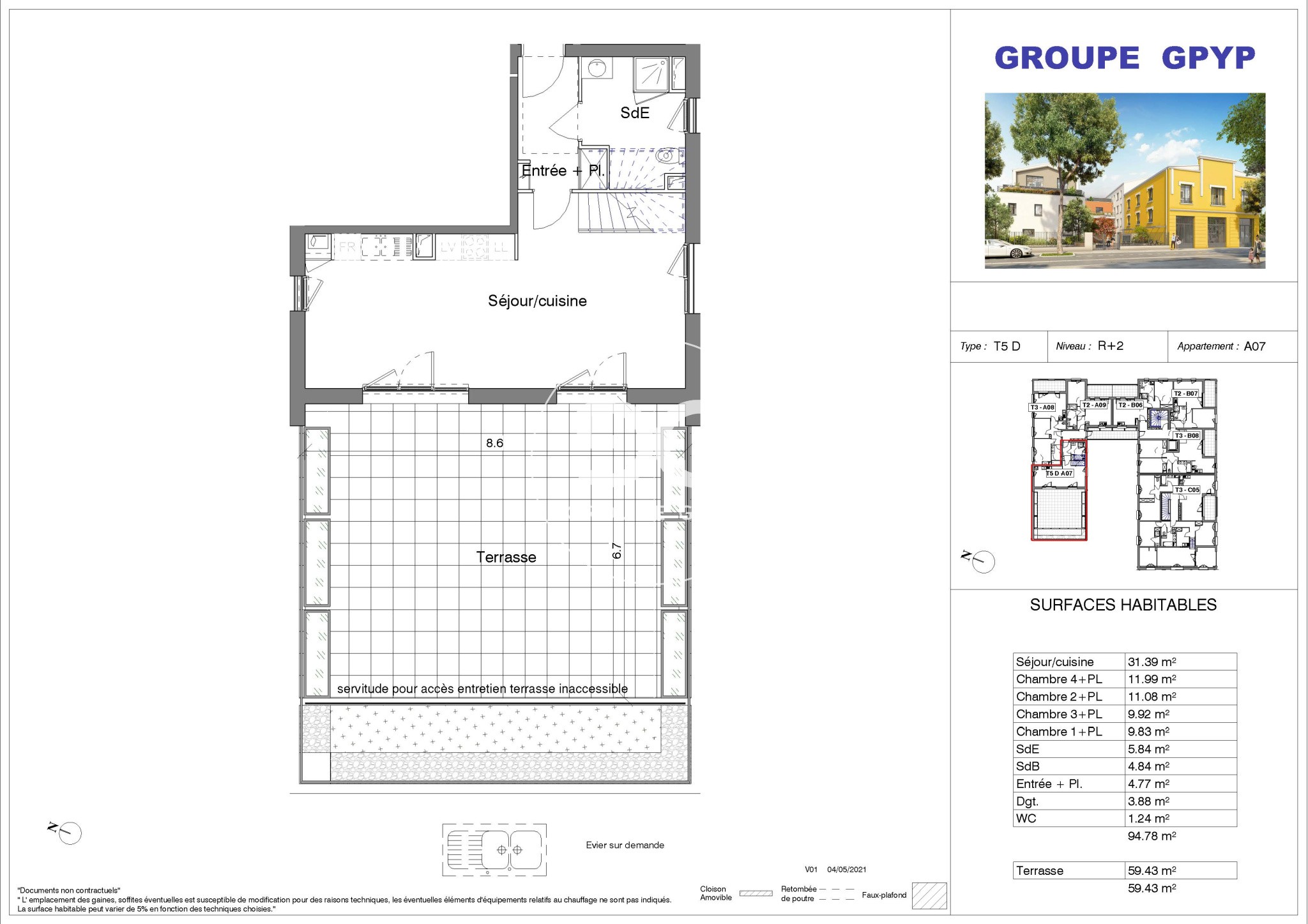 Vente Appartement à Lyon 7e arrondissement 3 pièces