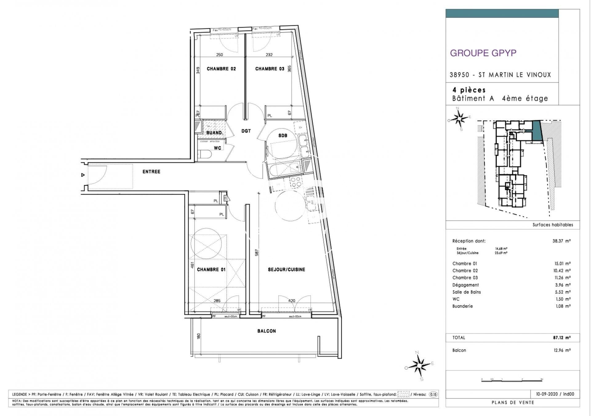 Vente Appartement à Saint-Martin-le-Vinoux 4 pièces