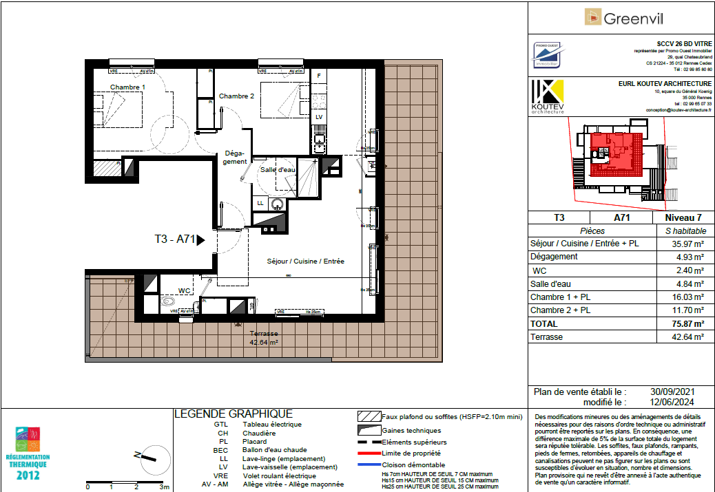 Vente Appartement à Rennes 3 pièces