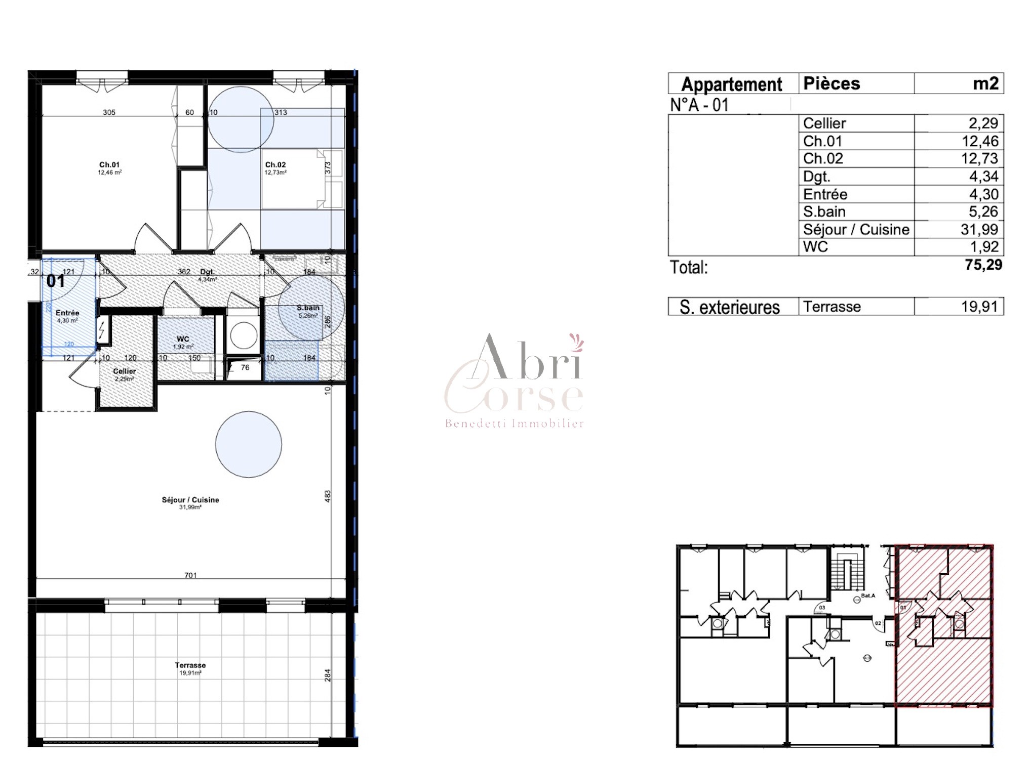 Vente Appartement à Alata 3 pièces