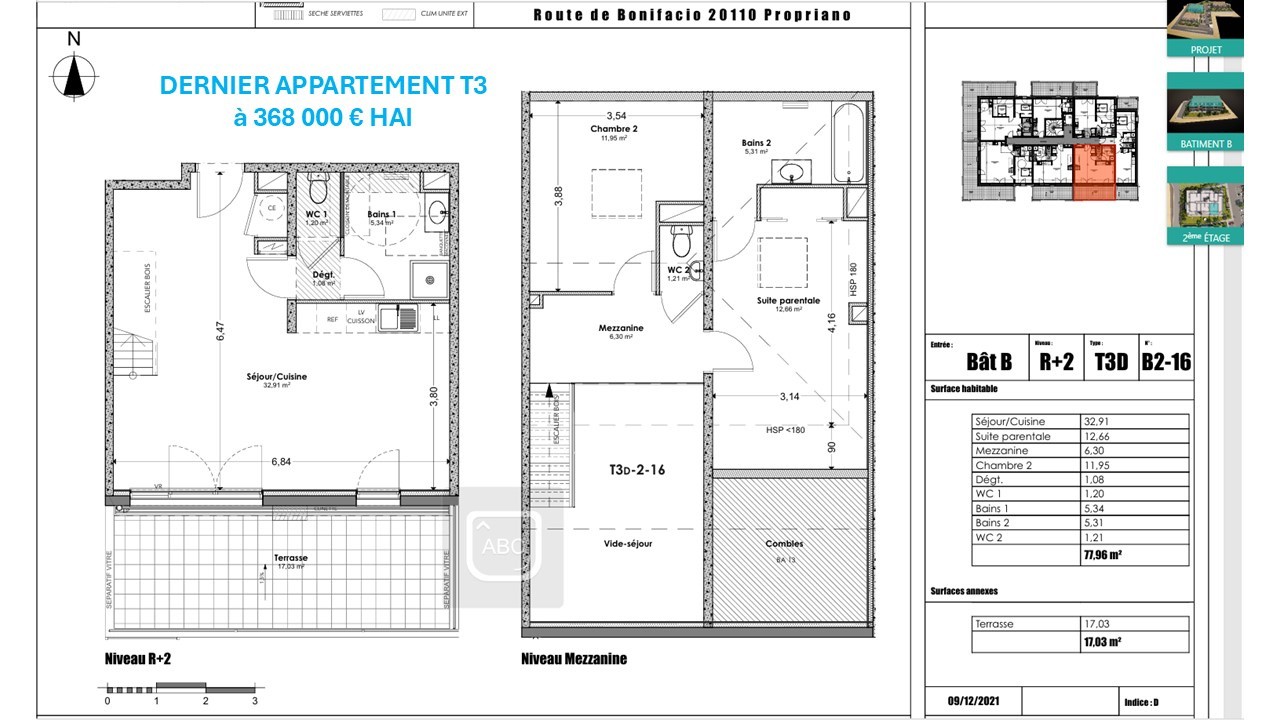 Vente Appartement à Propriano 3 pièces