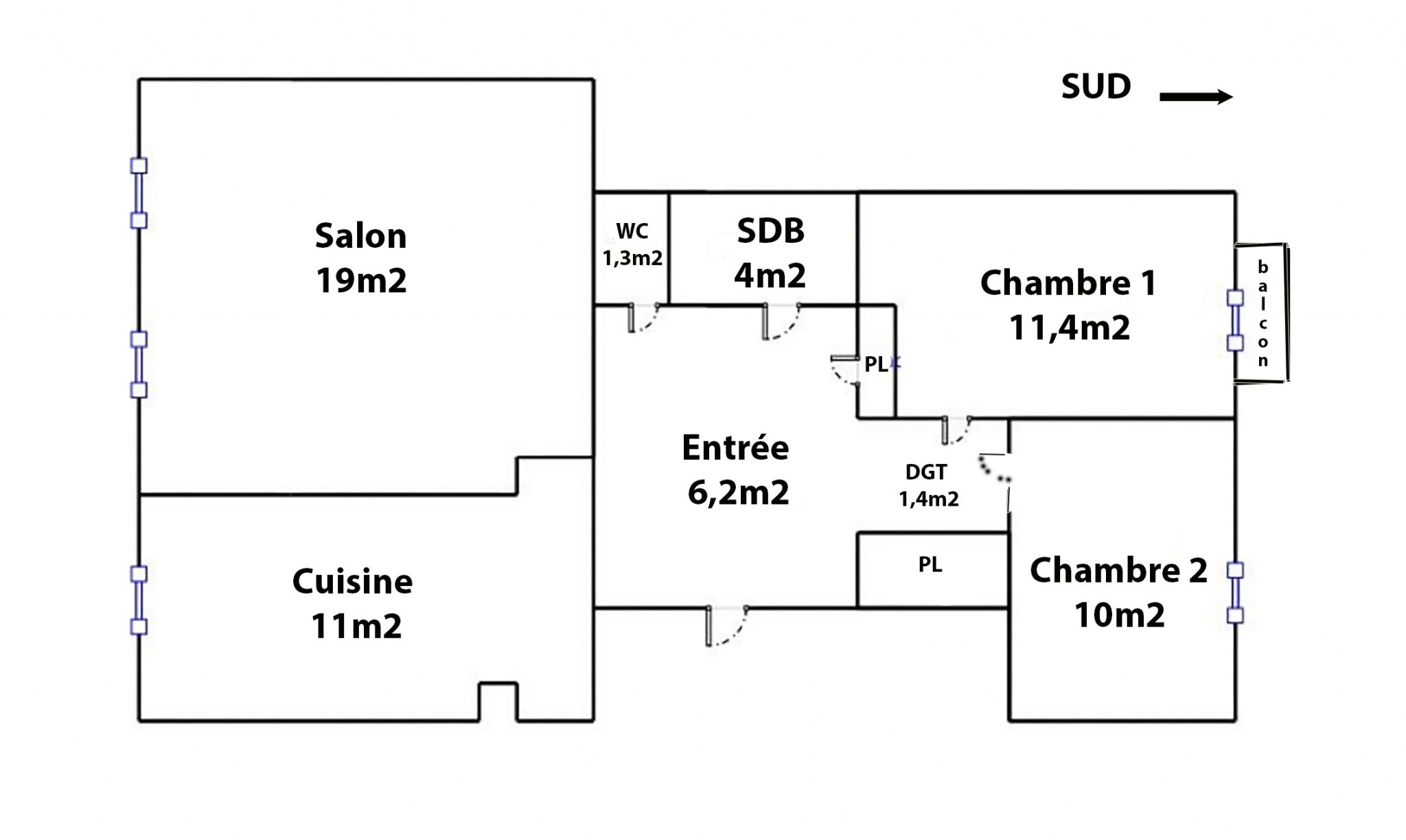 Location Appartement à Marseille 8e arrondissement 3 pièces