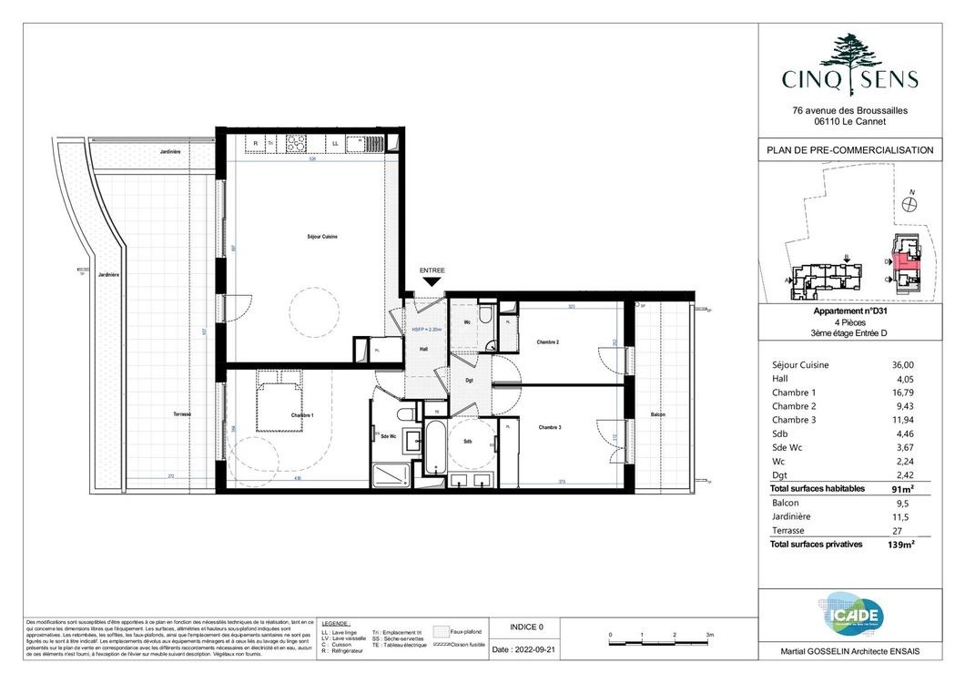 Vente Appartement à le Cannet 4 pièces