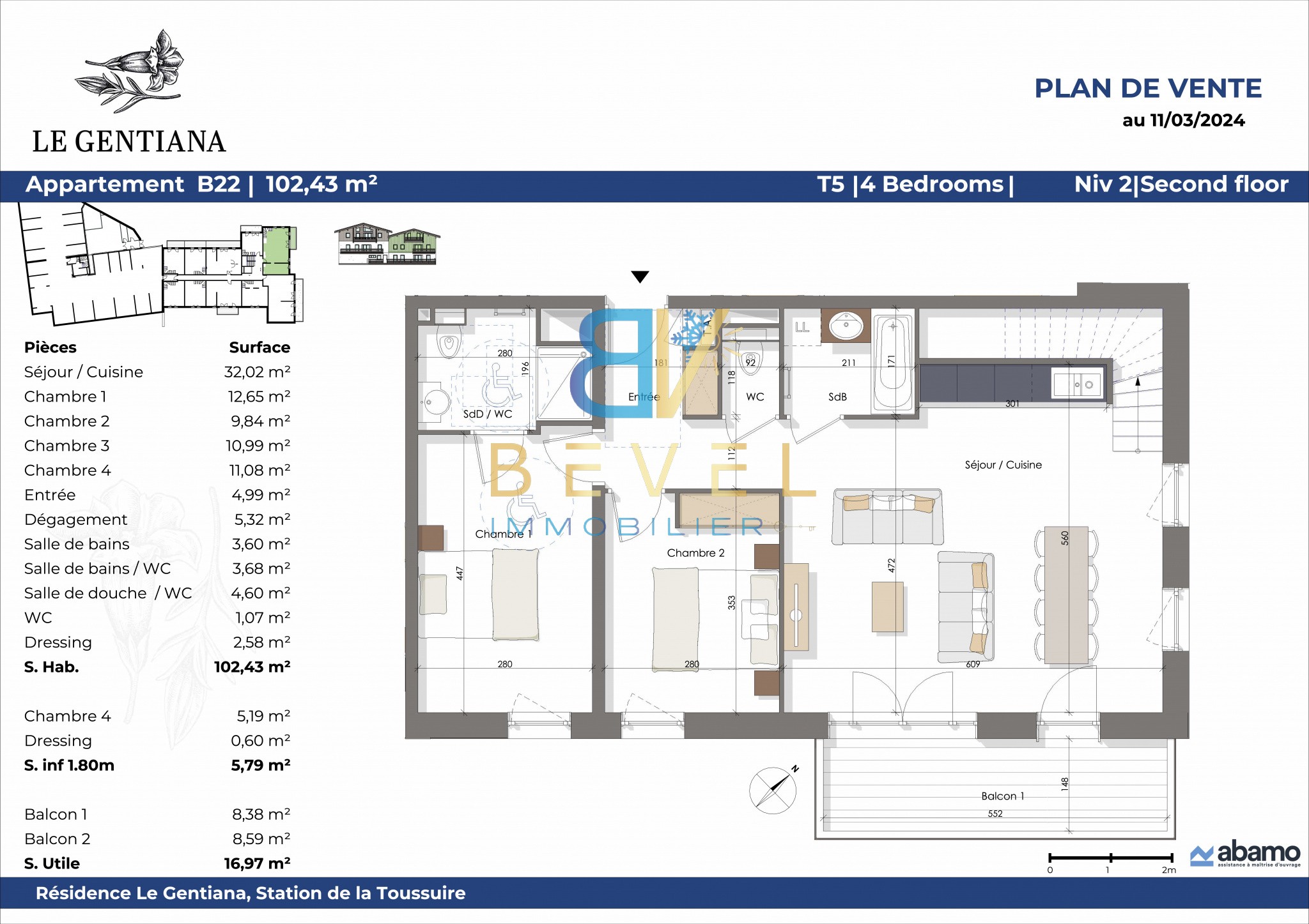 Vente Appartement à Fontcouverte-la-Toussuire 5 pièces