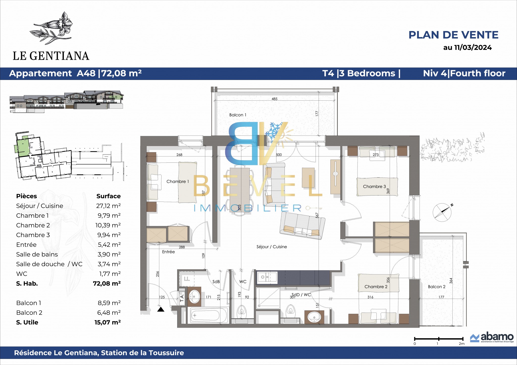 Vente Appartement à Fontcouverte-la-Toussuire 4 pièces