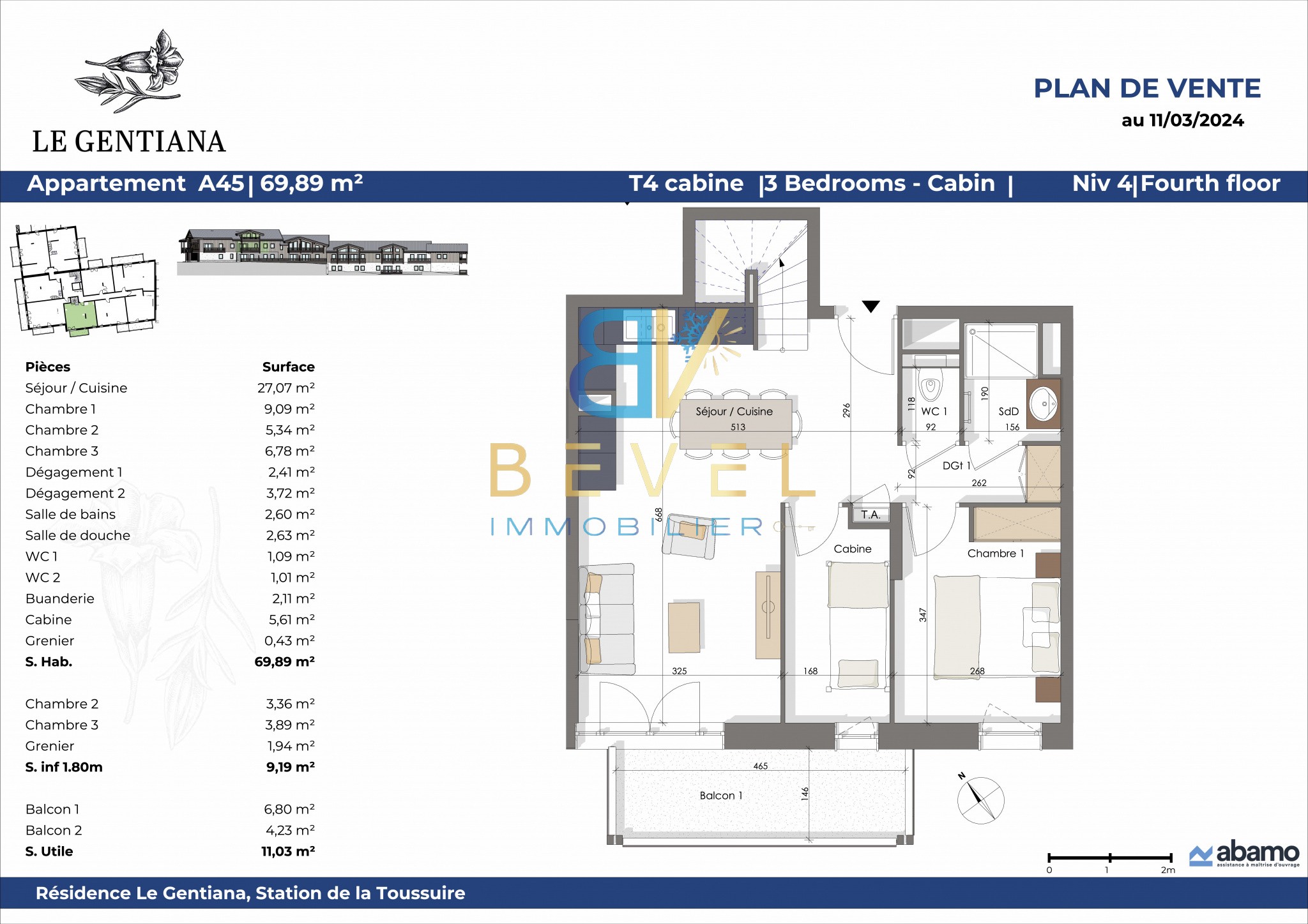 Vente Appartement à Fontcouverte-la-Toussuire 4 pièces