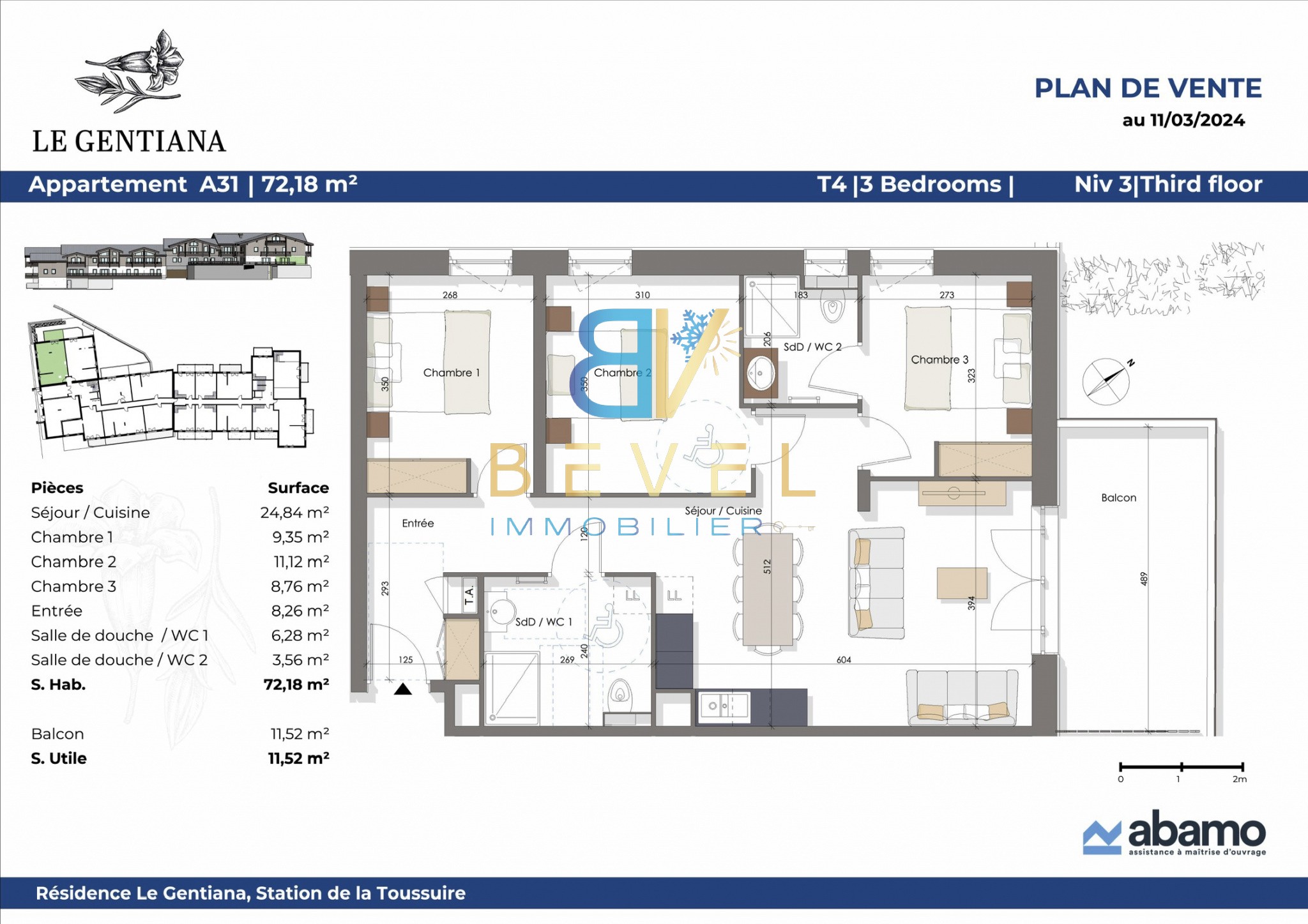 Vente Appartement à Fontcouverte-la-Toussuire 4 pièces