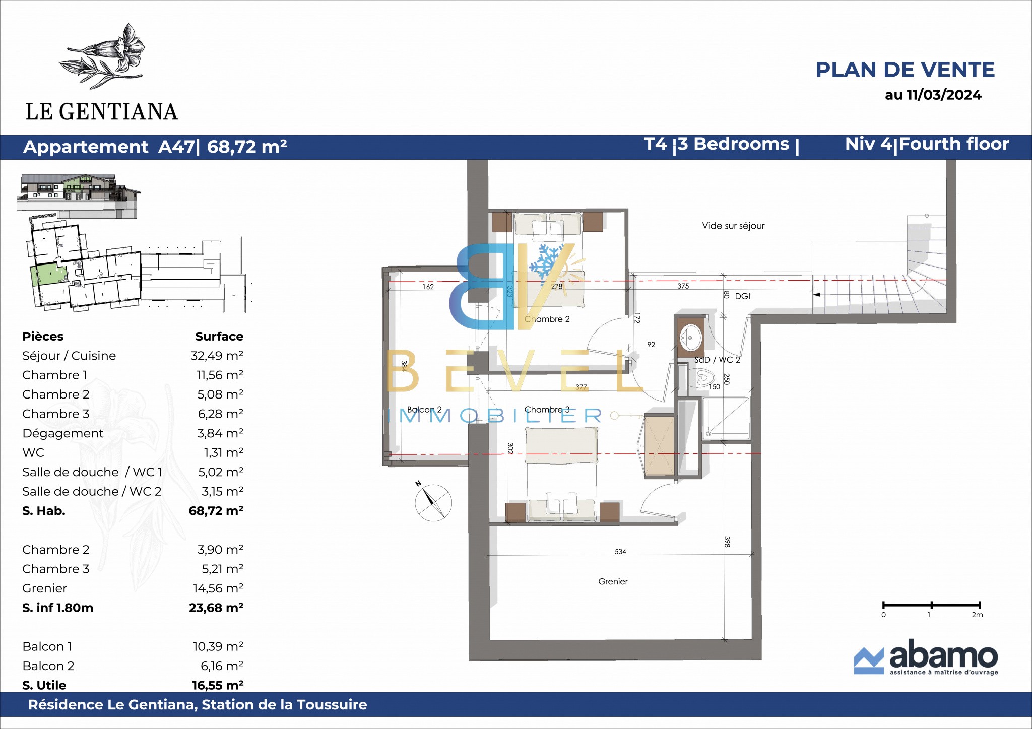 Vente Appartement à Fontcouverte-la-Toussuire 4 pièces