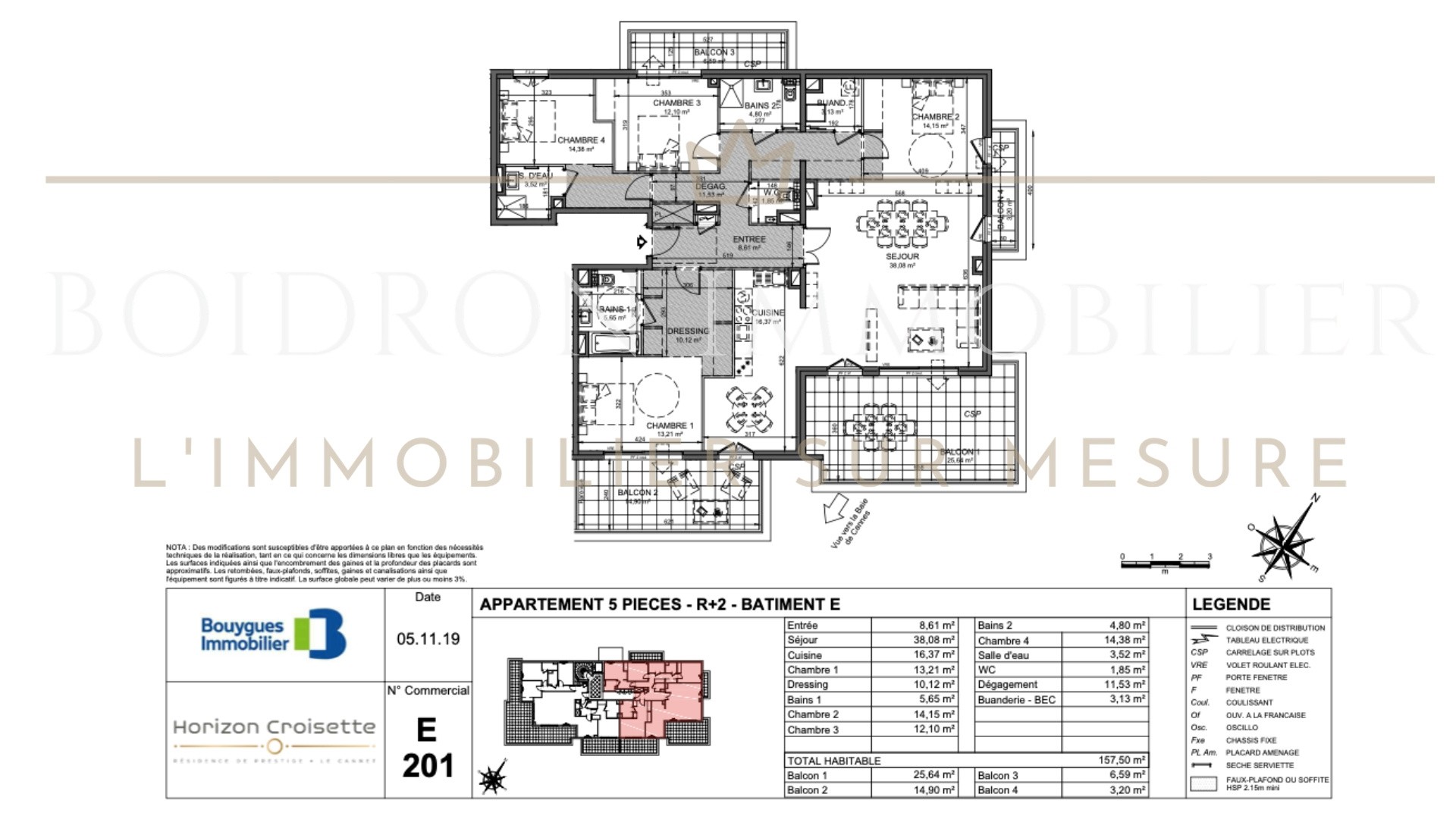 Vente Appartement à le Cannet 6 pièces