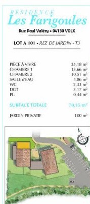 Vente Appartement à Volx 3 pièces