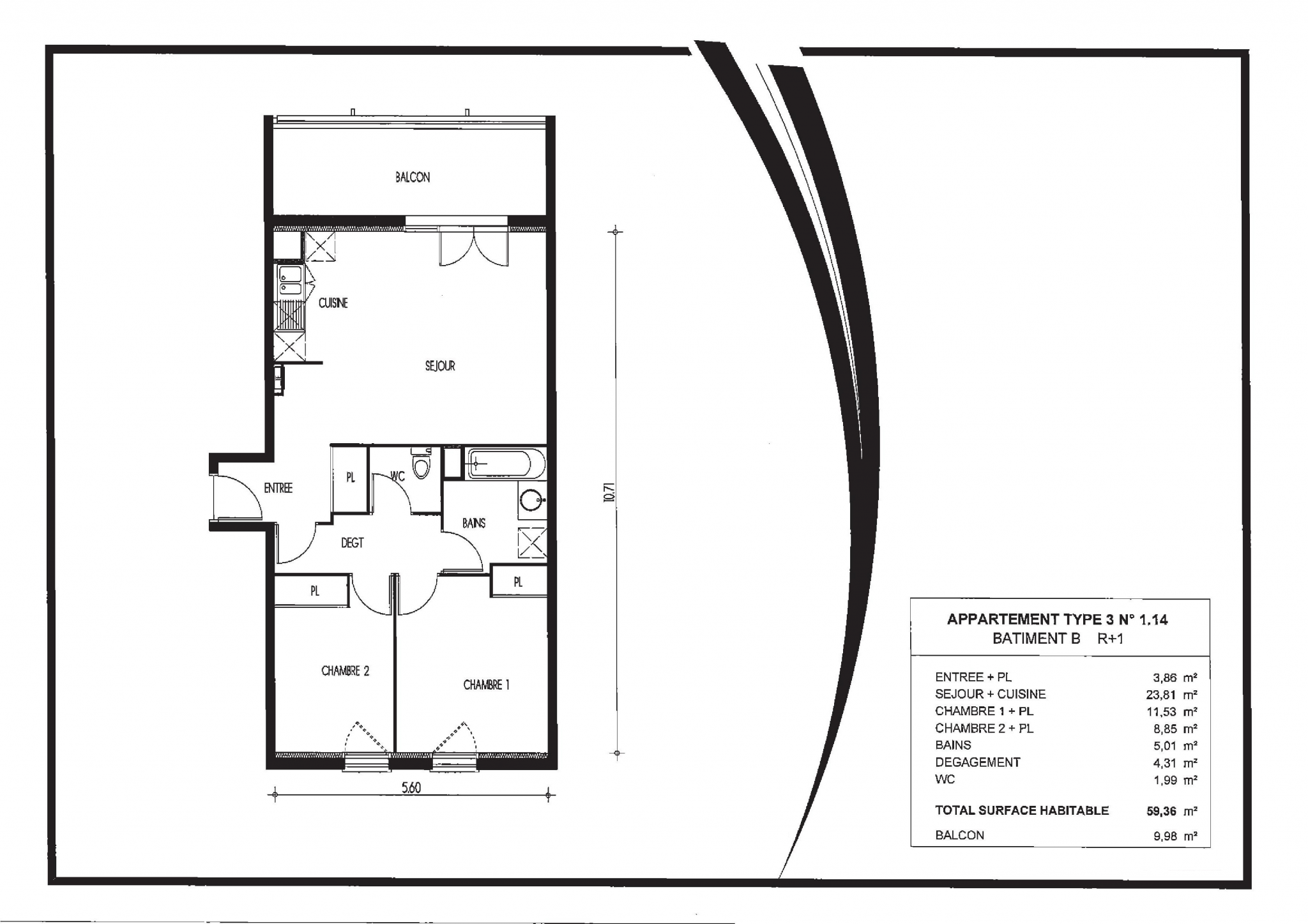 Vente Appartement à Villenave-d'Ornon 3 pièces