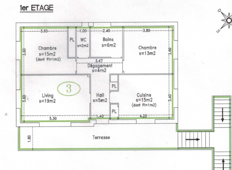 Vente Appartement à Saint-Laurent-du-Var 3 pièces