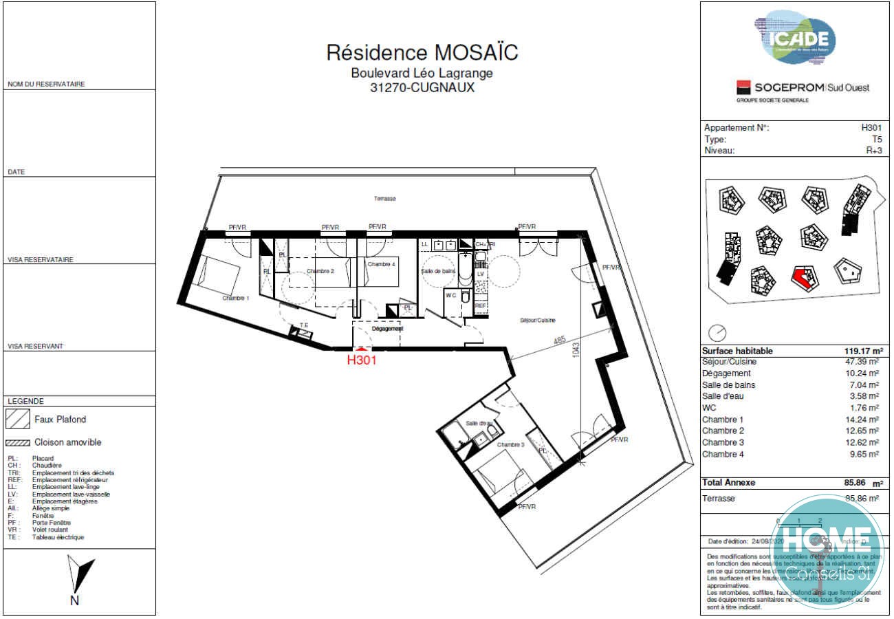 Vente Appartement à Cugnaux 5 pièces