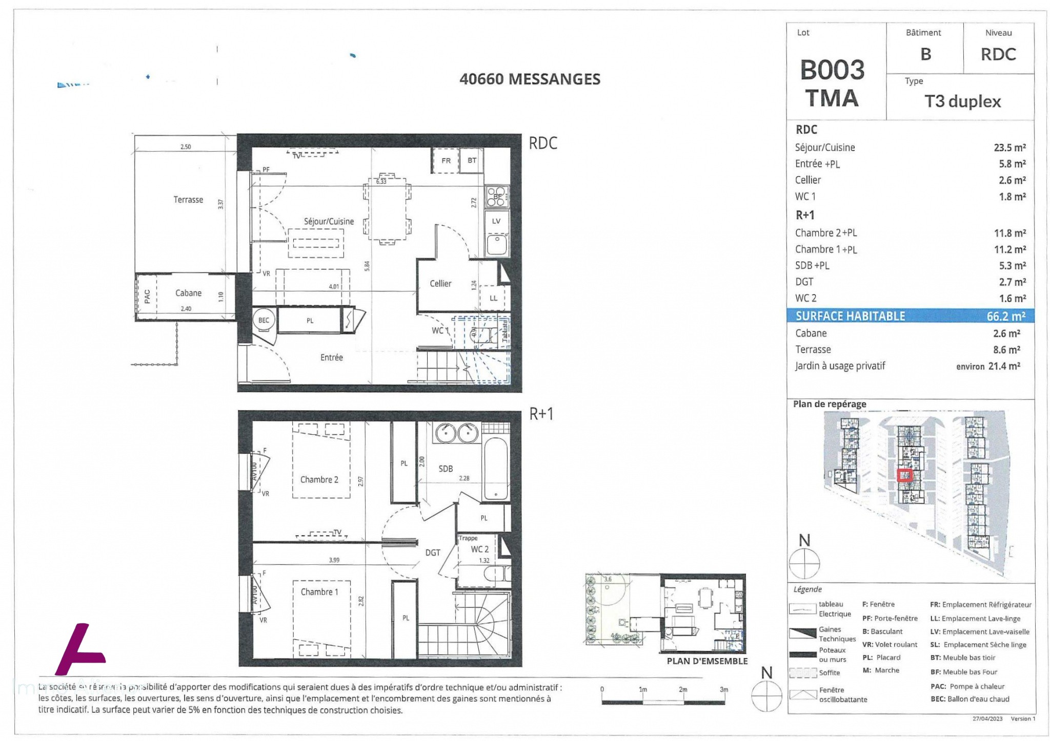 Vente Maison à Messanges 3 pièces