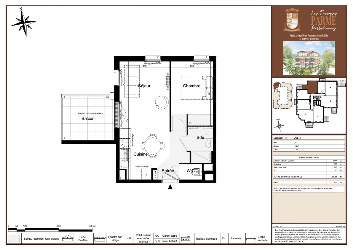 Vente Appartement à le Plessis-Robinson 2 pièces