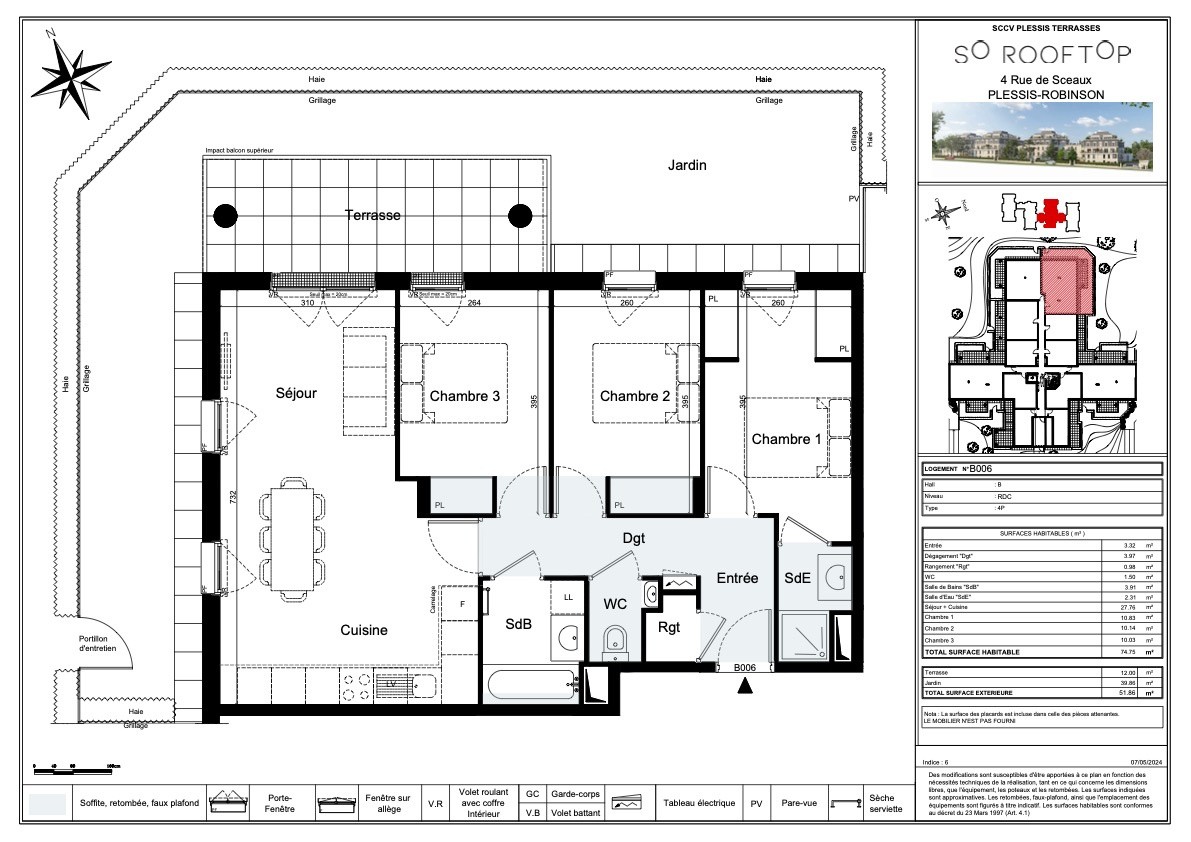 Vente Appartement à le Plessis-Robinson 4 pièces