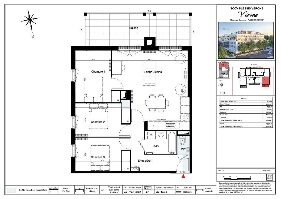 Vente Appartement à le Plessis-Robinson 4 pièces