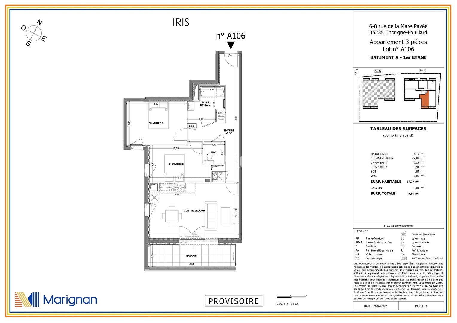 Vente Appartement à Thorigné-Fouillard 3 pièces