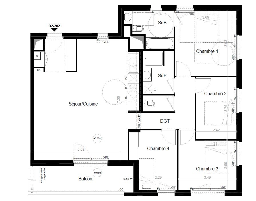 Vente Appartement à Saint-Jacques-de-la-Lande 5 pièces