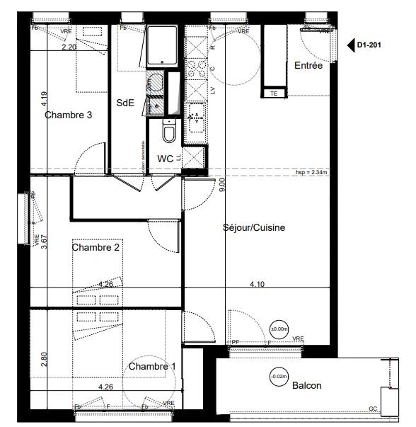 Vente Appartement à Saint-Jacques-de-la-Lande 4 pièces