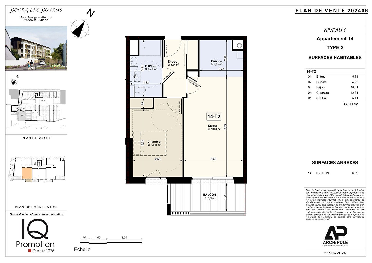 Vente Appartement à Quimper 2 pièces