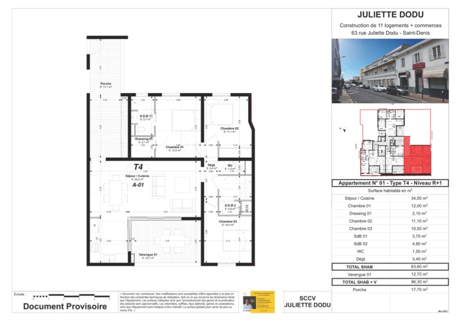 Vente Appartement à Saint-Denis 4 pièces