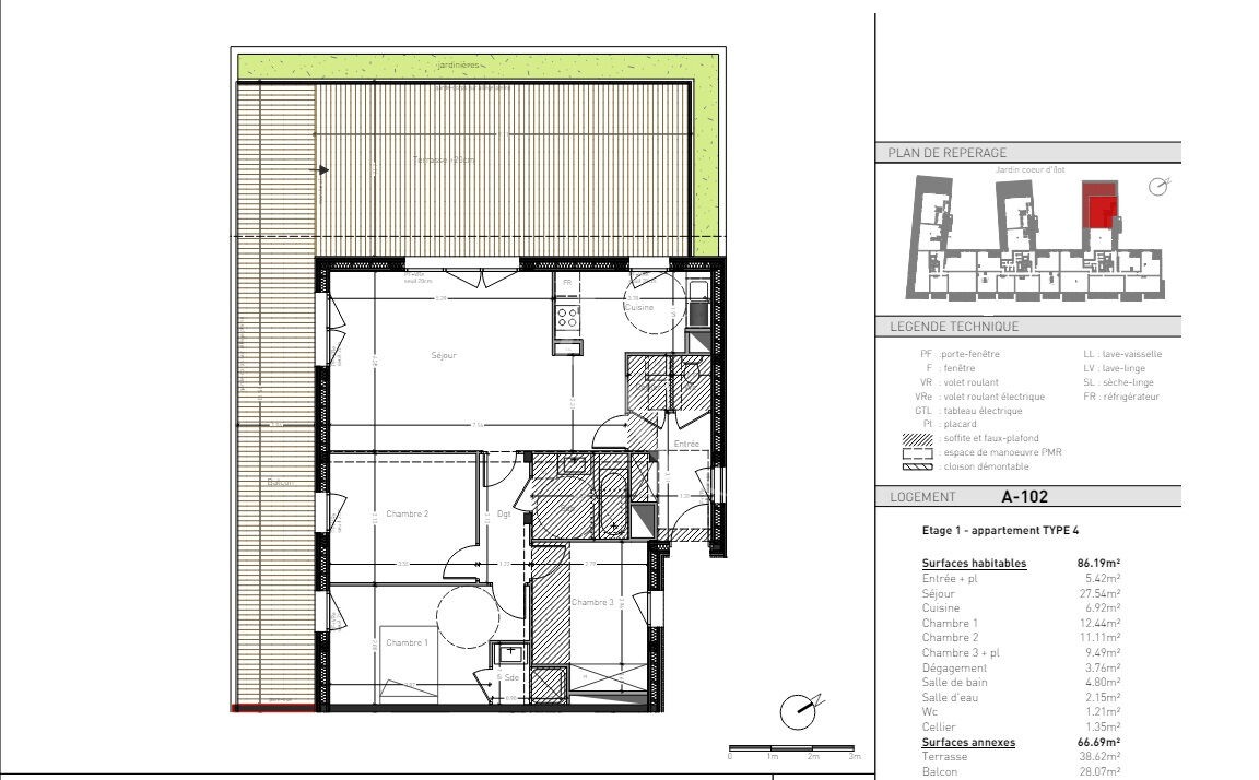 Vente Appartement à Angers 4 pièces