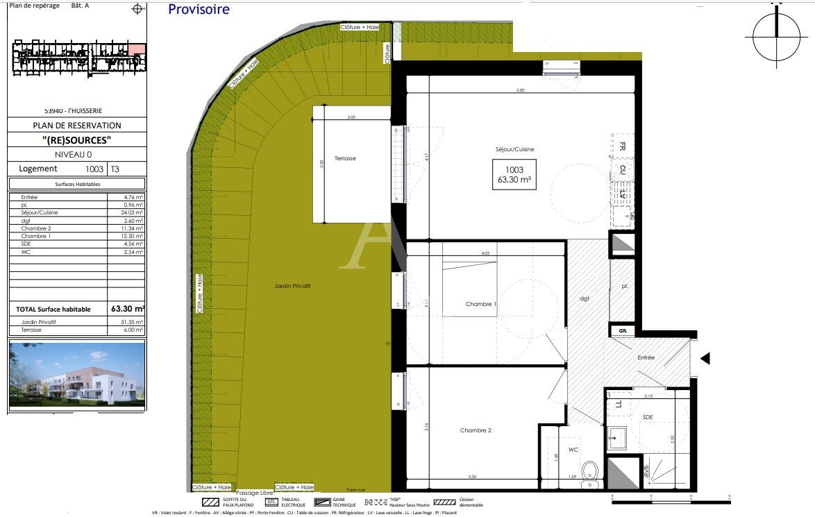 Vente Appartement à l'Huisserie 3 pièces