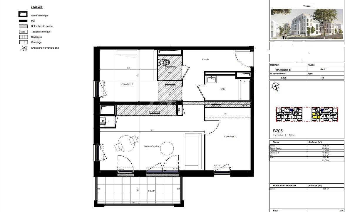 Vente Appartement à Trélazé 3 pièces