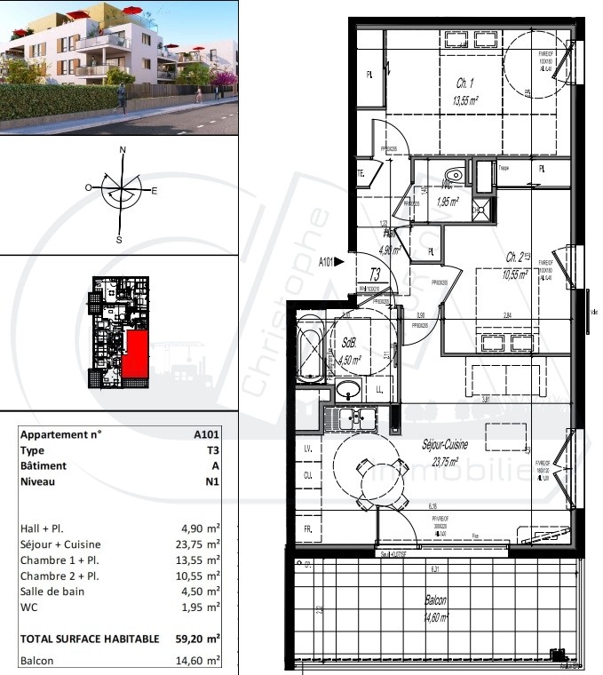 Neuf Appartement à Craponne 3 pièces