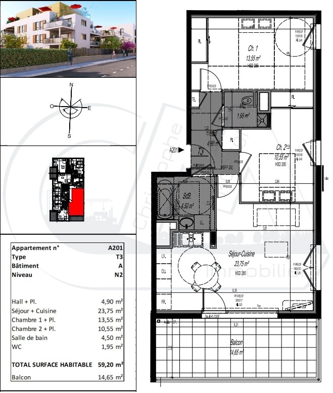 Neuf Appartement à Craponne 3 pièces