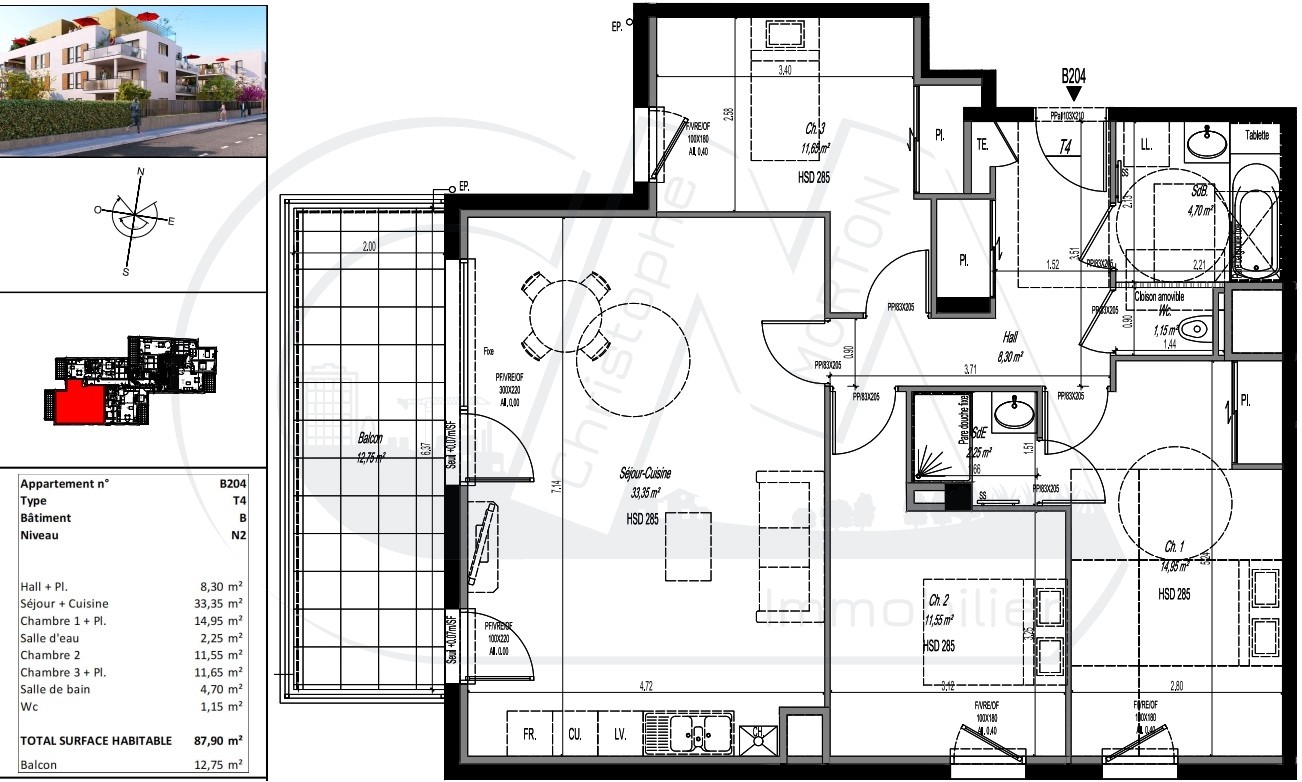 Neuf Appartement à Craponne 4 pièces