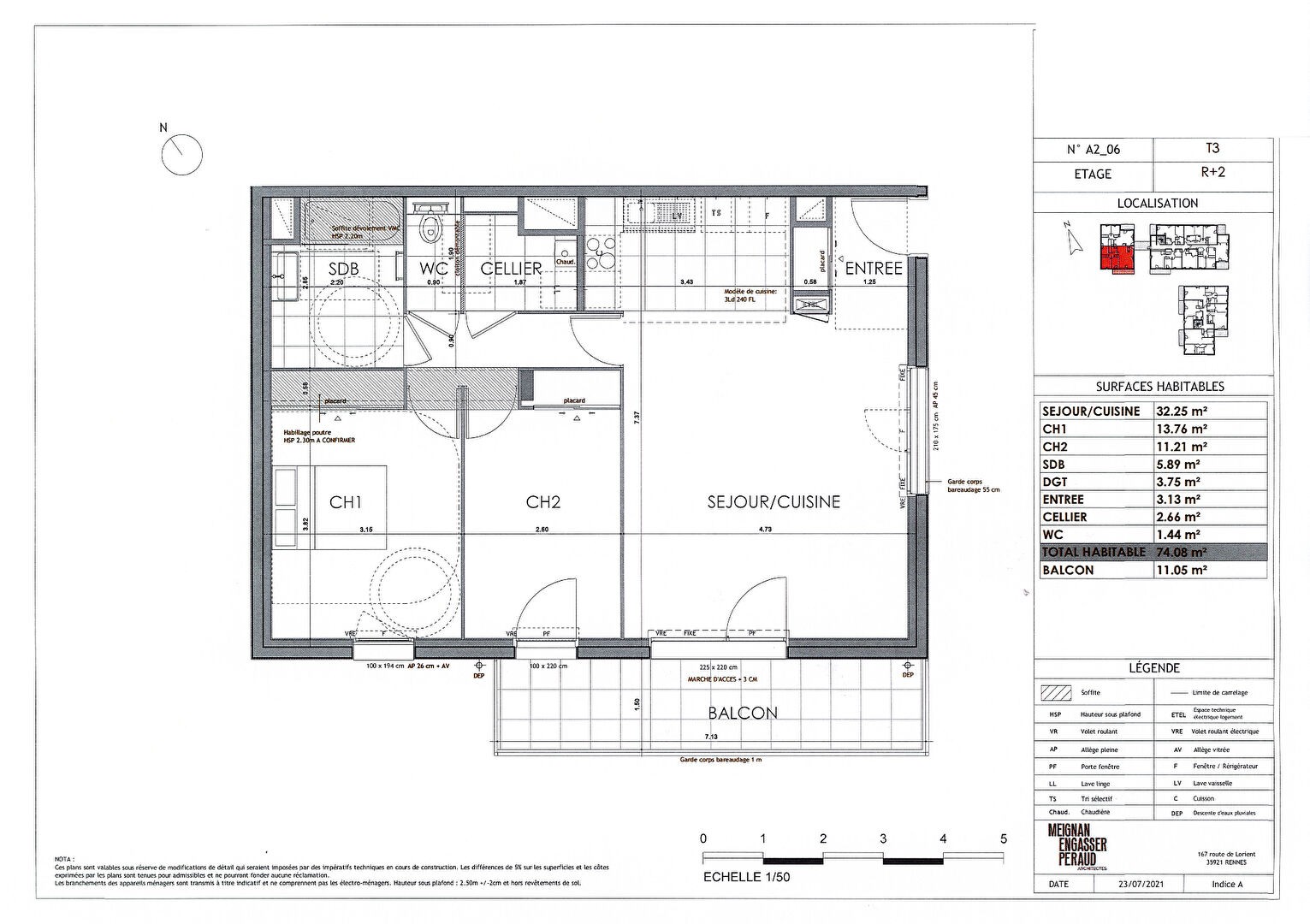 Vente Appartement à Rennes 3 pièces